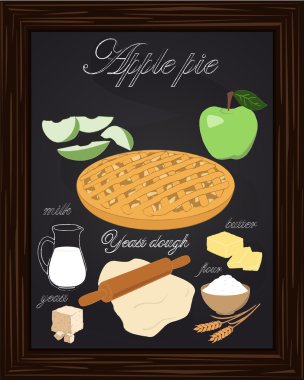 güzel elmalı turta ve malzemeler