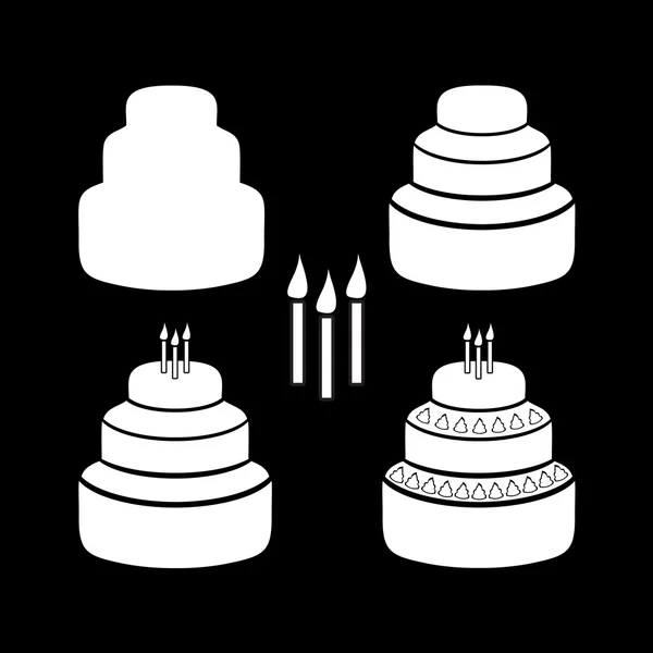 The cake consists of three tiers. — Stock Vector