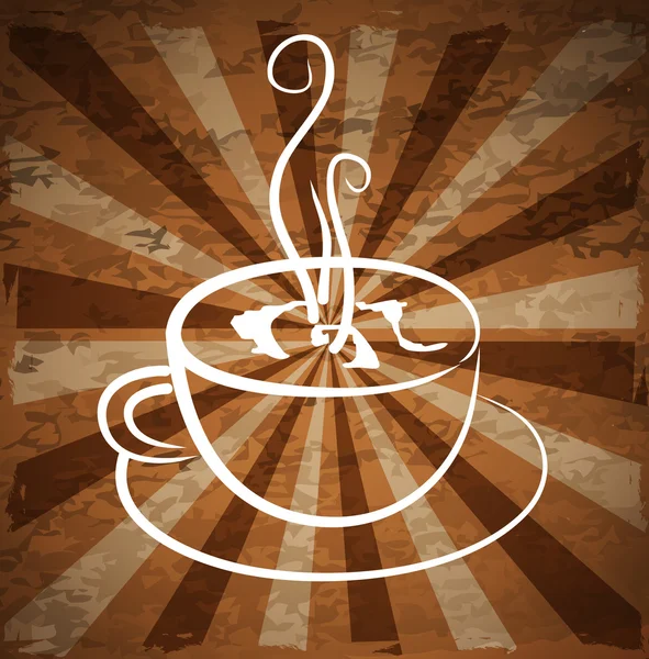 Горячий кофе на фоне в стиле ретро . — стоковый вектор