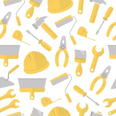 İş aletleri. Şablon. Vektör çizimi. Kusursuz arkaplan