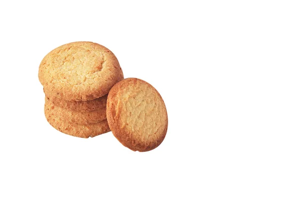 白い背景で隔離のバター クッキー — ストック写真