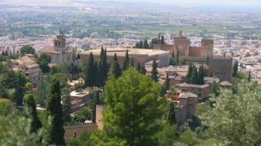 Alhambra, Granada, İspanya ve Avrupa 'nın havadan görünüşü