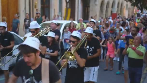 Tarragona Spanje 26E August 2019 Feestdag Straat Van Tarragona Spanje — Stockvideo