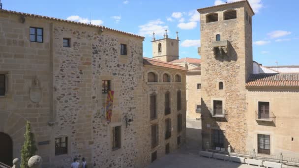 Caceres Španělsko Červen 2019 Celkový Pohled Katedrálu Santa Maria Caceres — Stock video