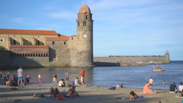 Γενική Άποψη Του Collioure Γαλλία Ευρώπη — Αρχείο Βίντεο