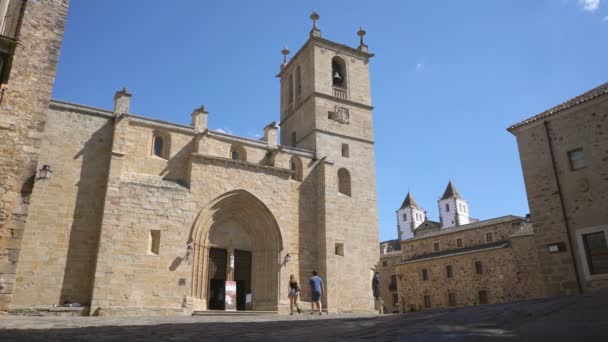 Caceres Espagne Juillet 2019 Vue Générale Cathédrale Santa Maria Caceres — Video