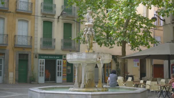 Ceret France 19Th August Fountain Street Ceret France Europe — Stok Video