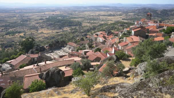 Vista Aérea Del Pueblo Monsanto Portugal Europa — Vídeos de Stock