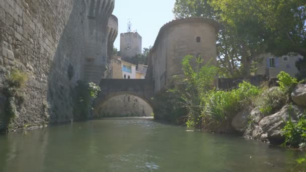 Gamla Porten Pernes Les Fontaines Provence Frankrike Europa — Stockvideo