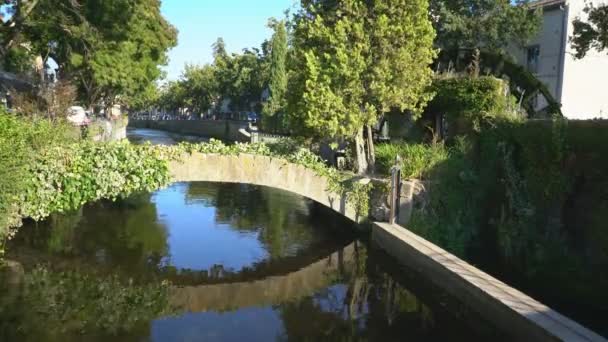 Isle Sur Sorgue Francia Settembre 2019 Fiume Nell Isle Sur — Video Stock