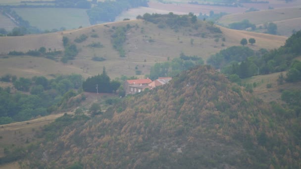 Vista Aérea Del Pueblo Roquefort Sur Soulzon Paisaje Francia Europa — Vídeos de Stock