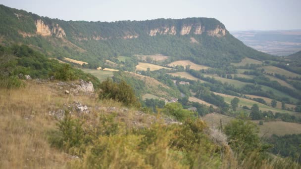 Vista Aérea Del Pueblo Roquefort Sur Soulzon Paisaje Francia Europa — Vídeos de Stock