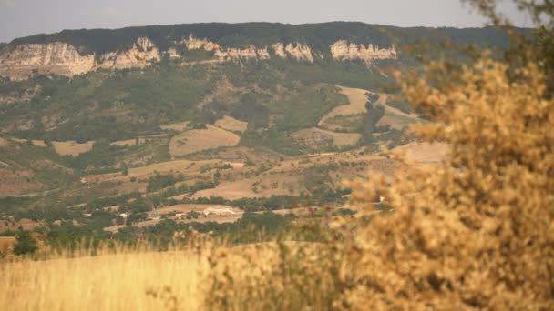 Flygfoto Över Byn Roquefort Sur Soulzon Landskapet Frankrike Europa — Stockvideo