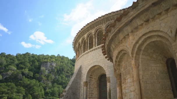 San Guilhem Desert Francia Agosto 2019 Exterior Del Monasterio Saint — Vídeos de Stock