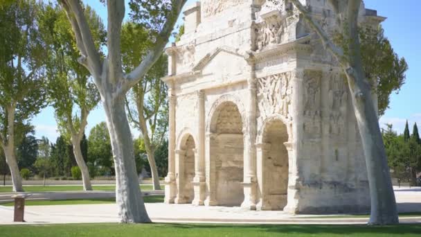 Vista General Del Arco Triunfal Naranja Naranja Francia Europa — Vídeo de stock