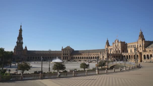Sevilla Espanha Agosto 2019 Vista Geral Sobre Plaza Espaa Sevilha — Vídeo de Stock