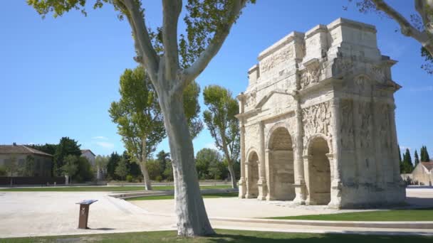 Vista General Del Arco Triunfal Naranja Naranja Francia Europa — Vídeos de Stock