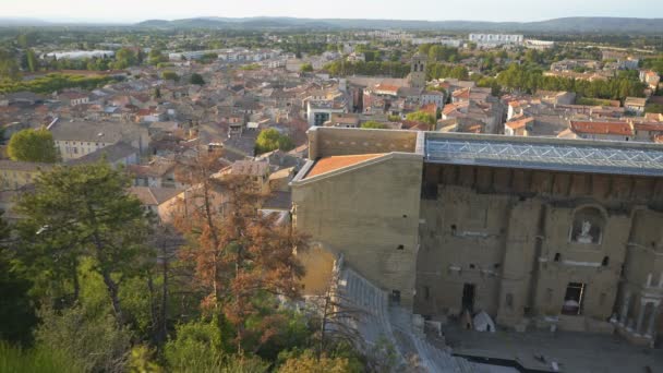 Αεροφωτογραφία Του Αρχαίου Θεάτρου Της Οράγγης Στην Πορτοκαλί Γαλλία Ευρώπη — Αρχείο Βίντεο