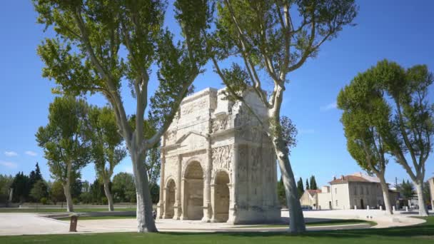 Vista General Del Arco Triunfal Naranja Naranja Francia Europa — Vídeos de Stock