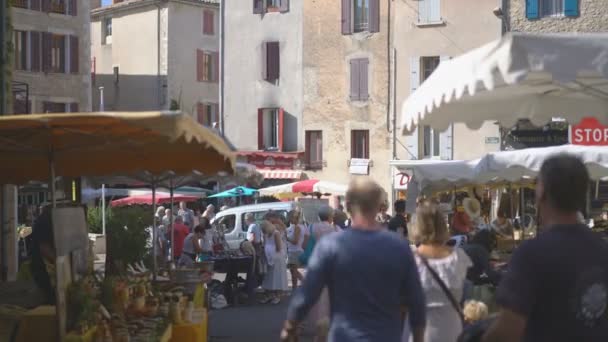 Gordes France 4Th July 2017 Public Market Street Village Gordes — Stock Video