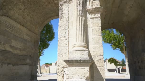 Vista General Del Arco Triunfal Naranja Naranja Francia Europa — Vídeo de stock