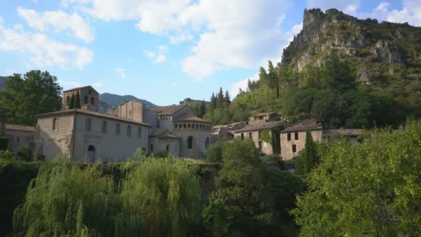 Biara Saint Guilhem Dsert Languedoc Roussillon Prancis Eropa — Stok Video