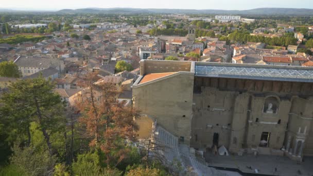 Widok Lotu Ptaka Starożytny Teatr Pomarańczowy Orange Francja Europa — Wideo stockowe