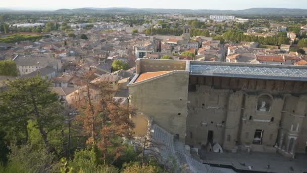 Vista Aérea Del Antiguo Teatro Orange Orange Francia Europa — Vídeo de stock