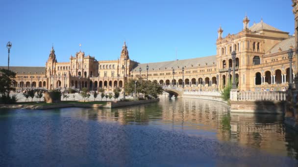 Sevilla Spanya Ağustos 2019 Plaza Espaa Sevilla Spanya Avrupa — Stok video