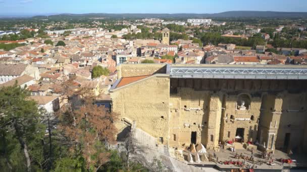 Vista Aérea Del Antiguo Teatro Orange Orange Francia Europa — Vídeo de stock