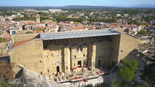 Вид Повітря Стародавній Театр Оранжевого Оранжі Франція — стокове відео