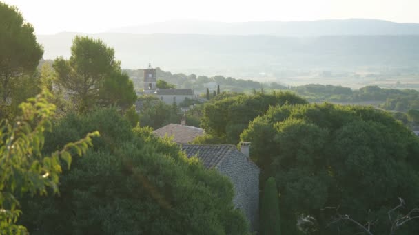 Luchtfoto Van Het Dorp Goult Provence Frankrijk Europa — Stockvideo