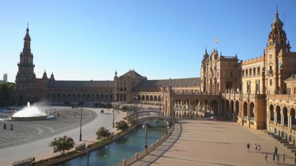 Sevilla Spanyolország 2019 Augusztus Általános Kép Plaza Espaáról Sevilla Spanyolország — Stock videók