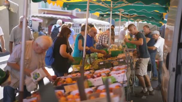 Sault Frankreich September 2019 Einheimische Auf Dem Straßenmarkt Sault Provence — Stockvideo