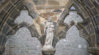 Saint-Mathieu manastırı ve deniz feneri, Brittany, Fransa, Avrupa.