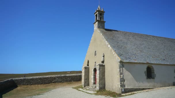 Pointe Van França Julho 2019 Exterior Igreja Pointe Van Bretanha — Vídeo de Stock