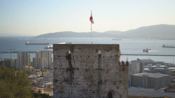 Moorish Castle Γιβραλτάρ Ευρώπη — Αρχείο Βίντεο