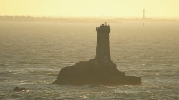 Latarnia Morska Pointe Raz Bretania Francja Europa — Wideo stockowe