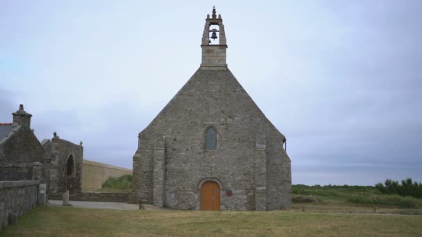 Saint Mathieu Manastırı Deniz Feneri Brittany Fransa Avrupa — Stok video