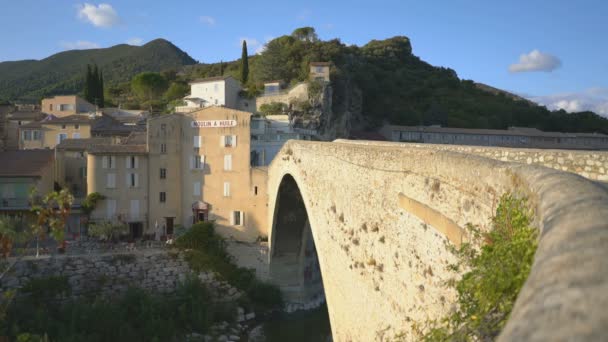 Nyons Frankreich September 2019 Gesamtansicht Der Brücke Über Die Eygues — Stockvideo