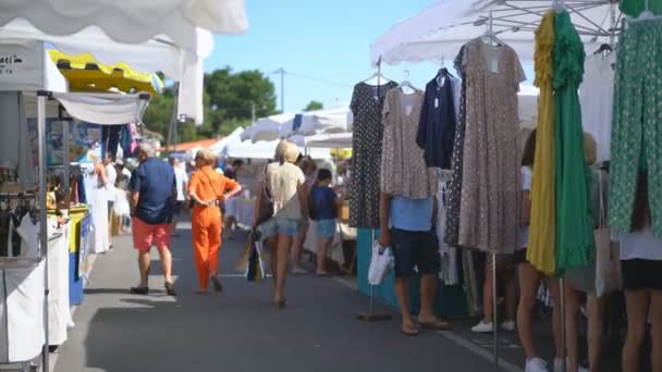 Grignan Francie Září 2019 Pouliční Trh Grignanu — Stock video