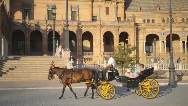 Sevilla España Agosto 2019 Vista General Plaza España Sevilla España — Vídeo de stock