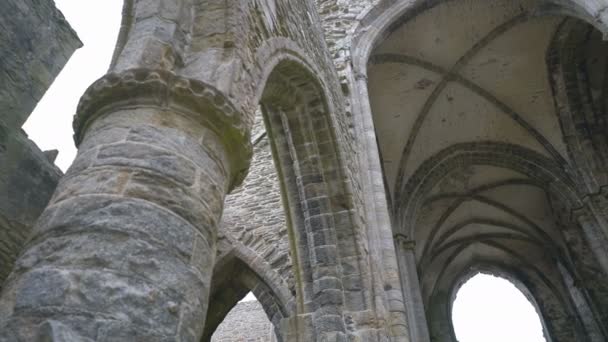 Esterno Del Monastero Faro Saint Mathieu Bretagna Francia Europa — Video Stock