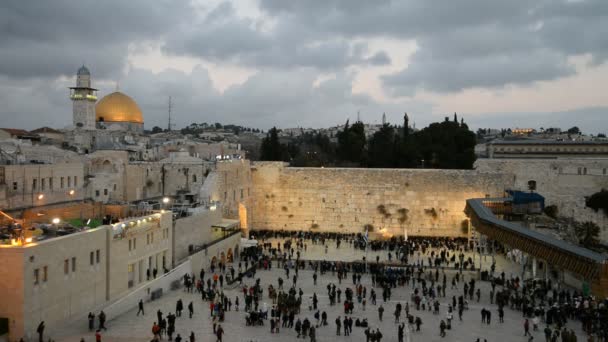 Jerusalem Israel Dezembro 2016 Judeus Frente Muro Ocidental Cidade Velha — Vídeo de Stock