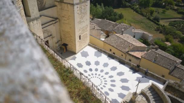 Grignan França Setembro 2019 Vista Aérea Praça Frente Castelo Grignan — Vídeo de Stock