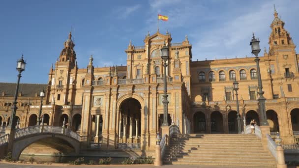 Sevilla Espanha Agosto 2019 Vista Geral Sobre Plaza Espaa Sevilha — Vídeo de Stock