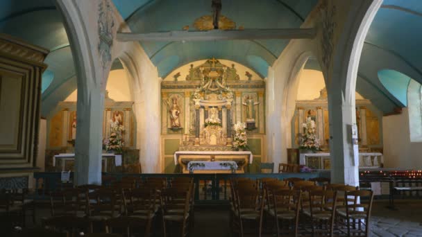 Pointe Van France Juillet 2019 Intérieur Église Pointe Van Bretagne — Video