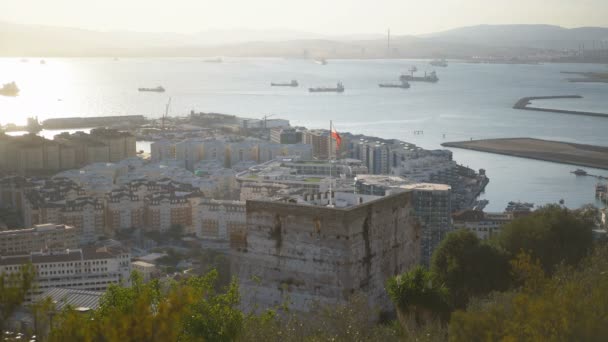Het Moorse Kasteel Gibraltar Europa — Stockvideo