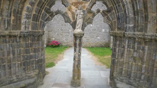 Saint Mathieu Manastırı Deniz Feneri Brittany Fransa Avrupa — Stok video