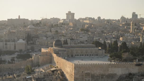 Klippans Kupol Sedd Från Oljeberget Jerusalem Israel — Stockvideo